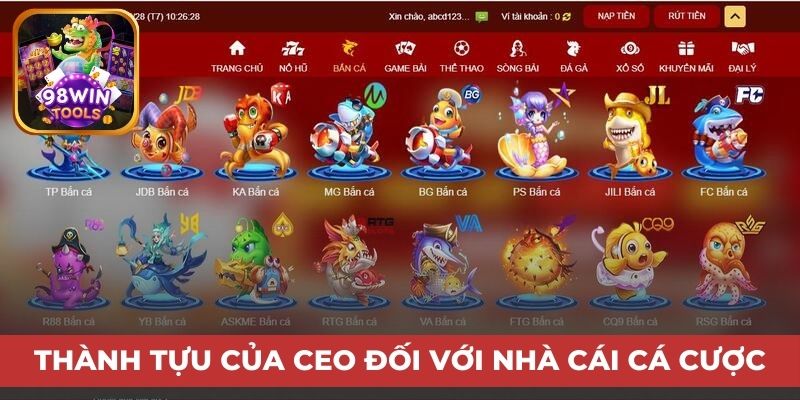 Thành tựu của CEO đối với nhà cái cá cược