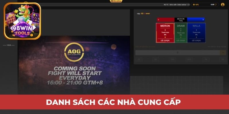 Danh sách các nhà cung cấp 