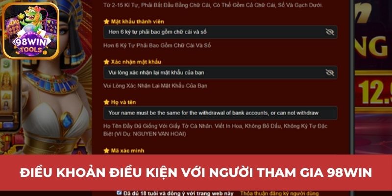 Điều khoản điều kiện với người tham gia nhà cái