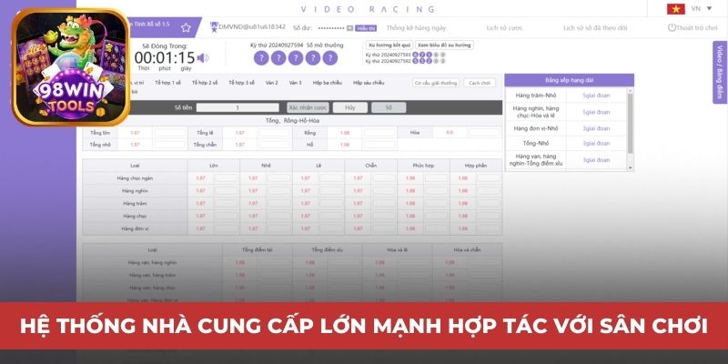 Top các nhà cung cấp xổ số tại 98Win