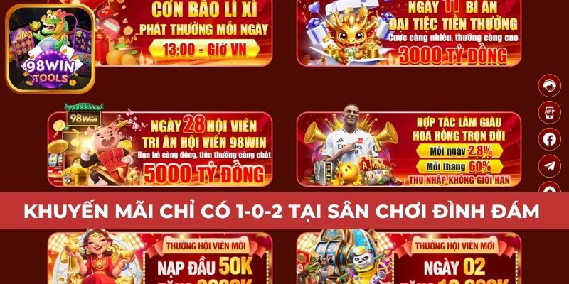 Khuyến mãi chỉ có 1-0-2 tại sân chơi đình đám 